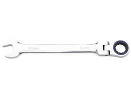 Cle mixte a cliquet tete pivotante 17mm