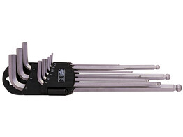 Set 9 cles allen extra long a tete spherique 1.5-10mm