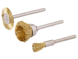 Brosses en laiton pr outil rotatif 3pcs 5-15-20mm diam