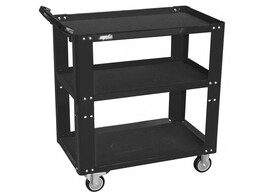 Chariot De Service Profess. A 3 Etageres Noir
